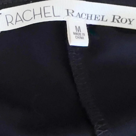 Rachel Roy 24Hour Black Dolman Sleeve Wrap Plunge Front Pocket Mini Dress Size M - Picture 9 of 9